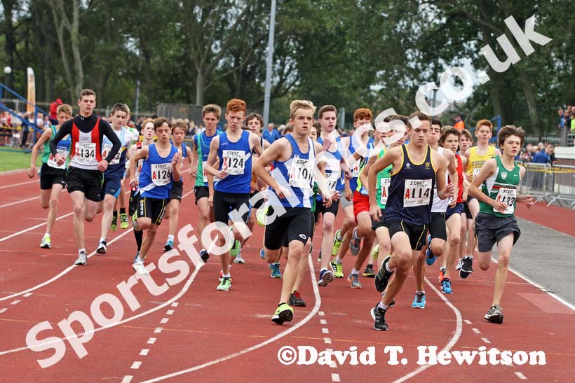 Under-15 boys start at the Northern Road Relays, Blackpool.